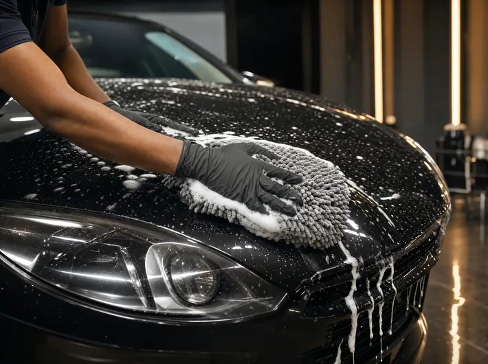 A multi-stage wash and hand finish